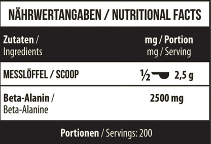 mst beta alanine raw 500g