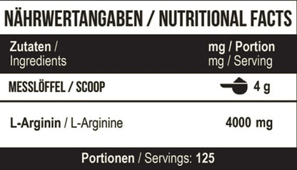 mst arginine raw 500g