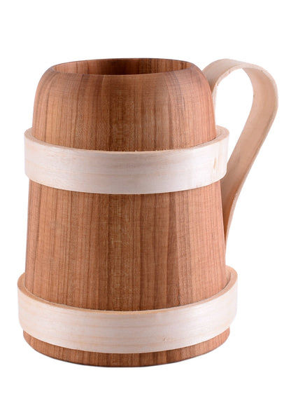 Rustikaler Holzkrug aus Kirsche, 0,5l