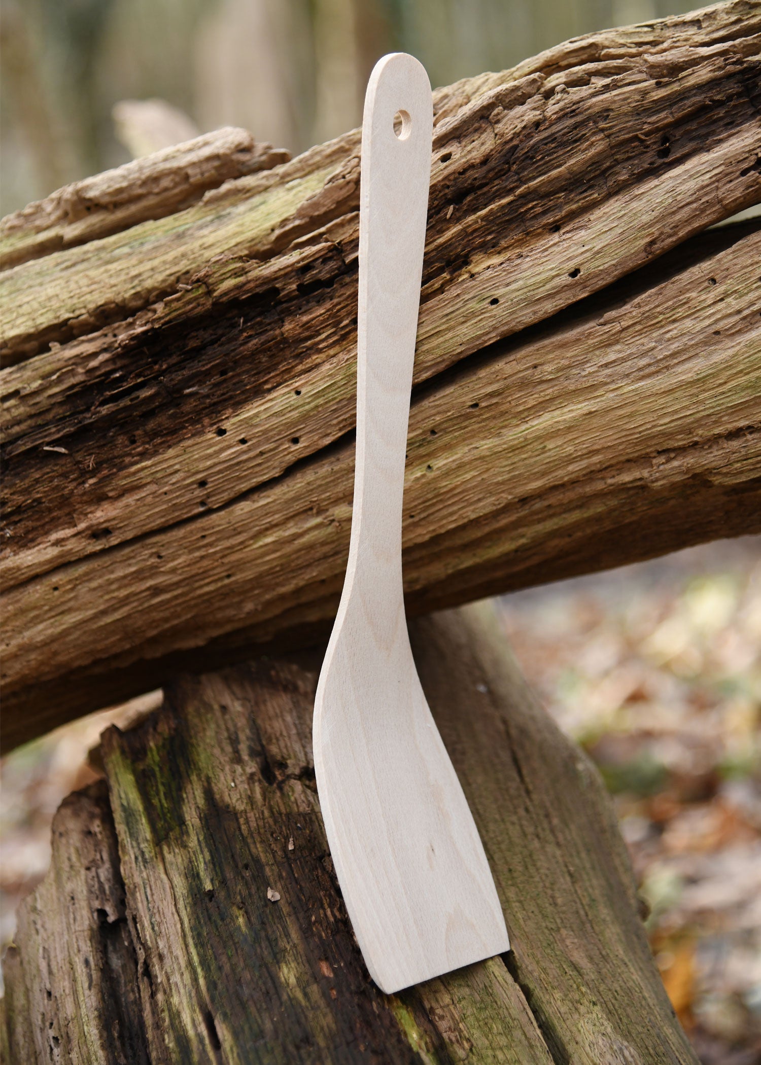 pfannenwender aus buchenholz gebogen ca 30 x 7 cm
