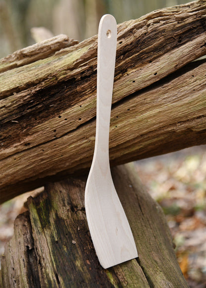 pfannenwender aus buchenholz gebogen ca 30 x 7 cm