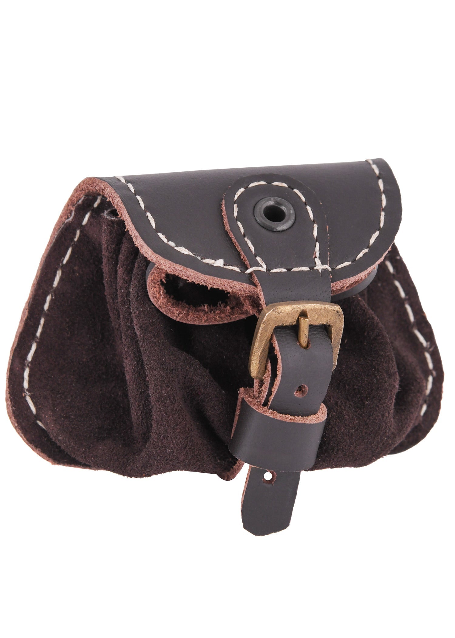 Kompakte Wildleder Gürteltasche in Braun