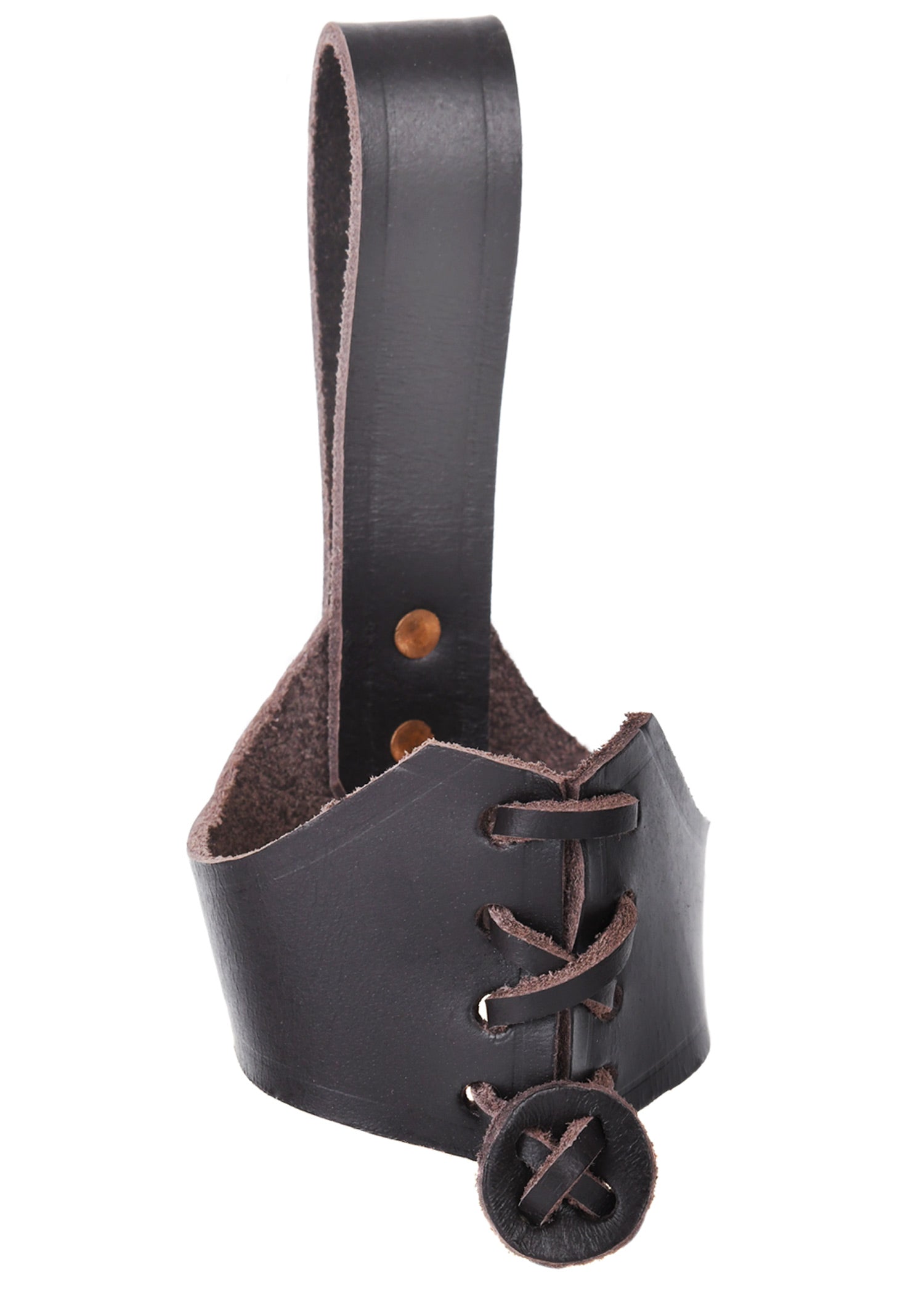 Leder Gürtelhalter für Trinkhörner ab 0,4l, braun