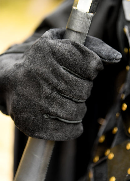 stulpenhandschuh aus wildleder schwarz