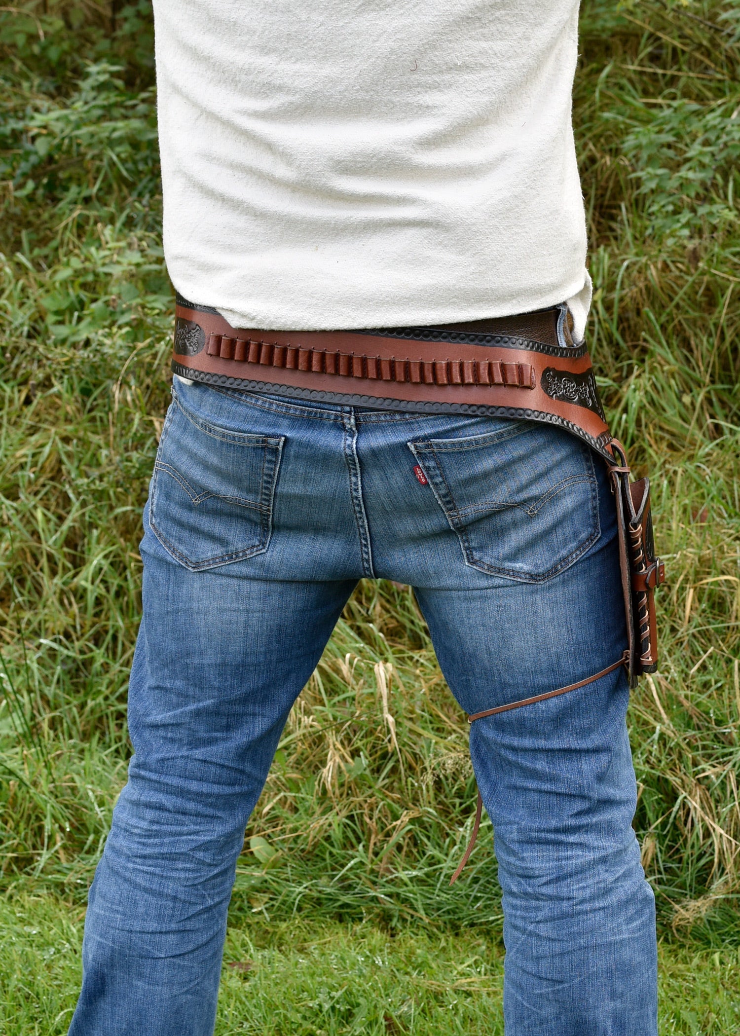 western revolver guertel mit einem holster