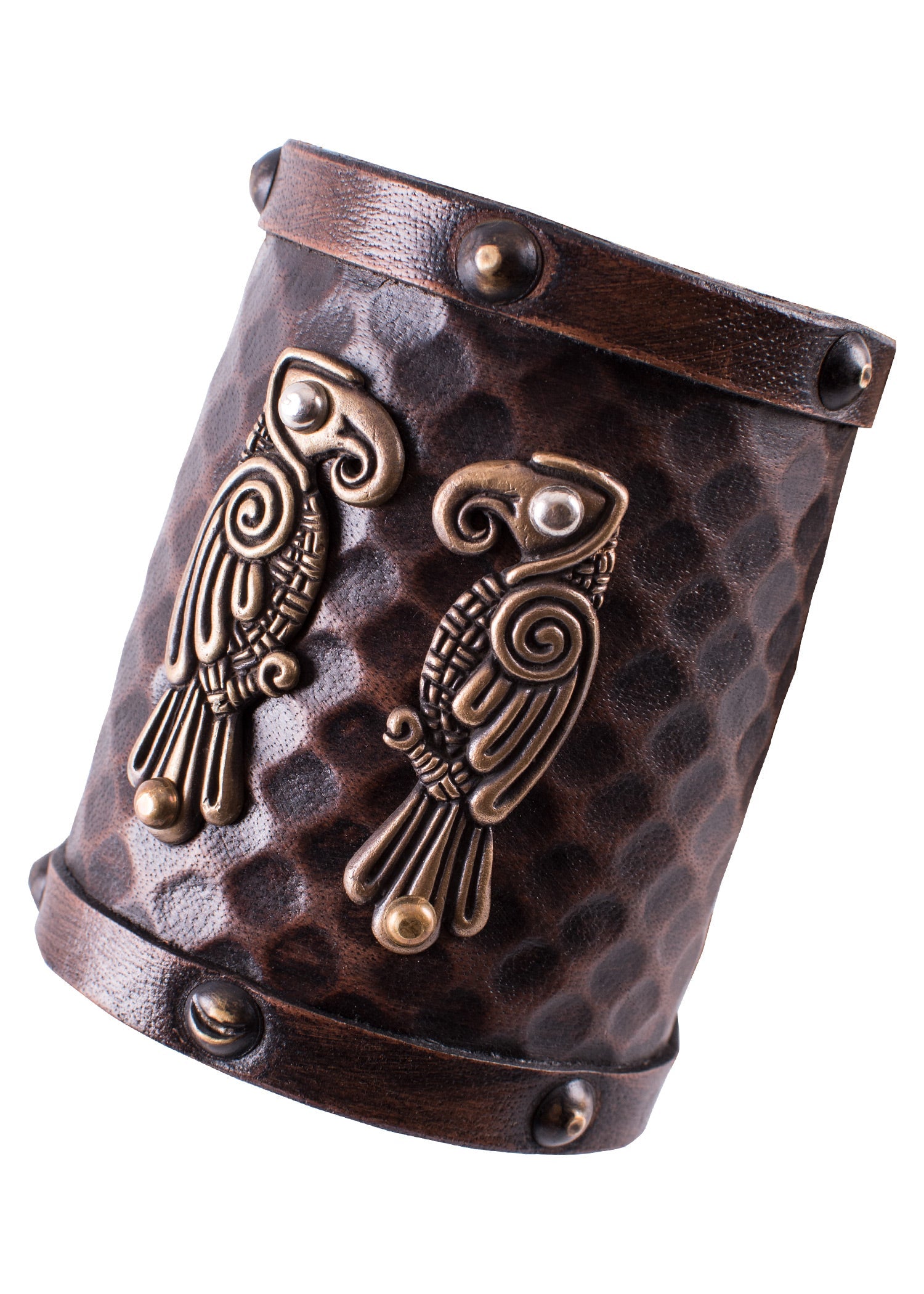 Leder Armschützer: Wikinger Raben Hugin &amp; Munin