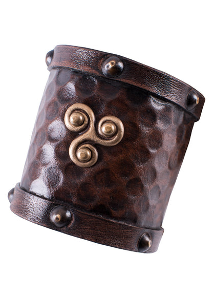 Leder Armschutz mit Keltischer Triskele