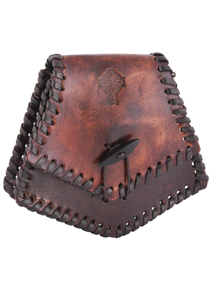 Edle keltische Leder Gürteltasche mit piktischem Kreuz