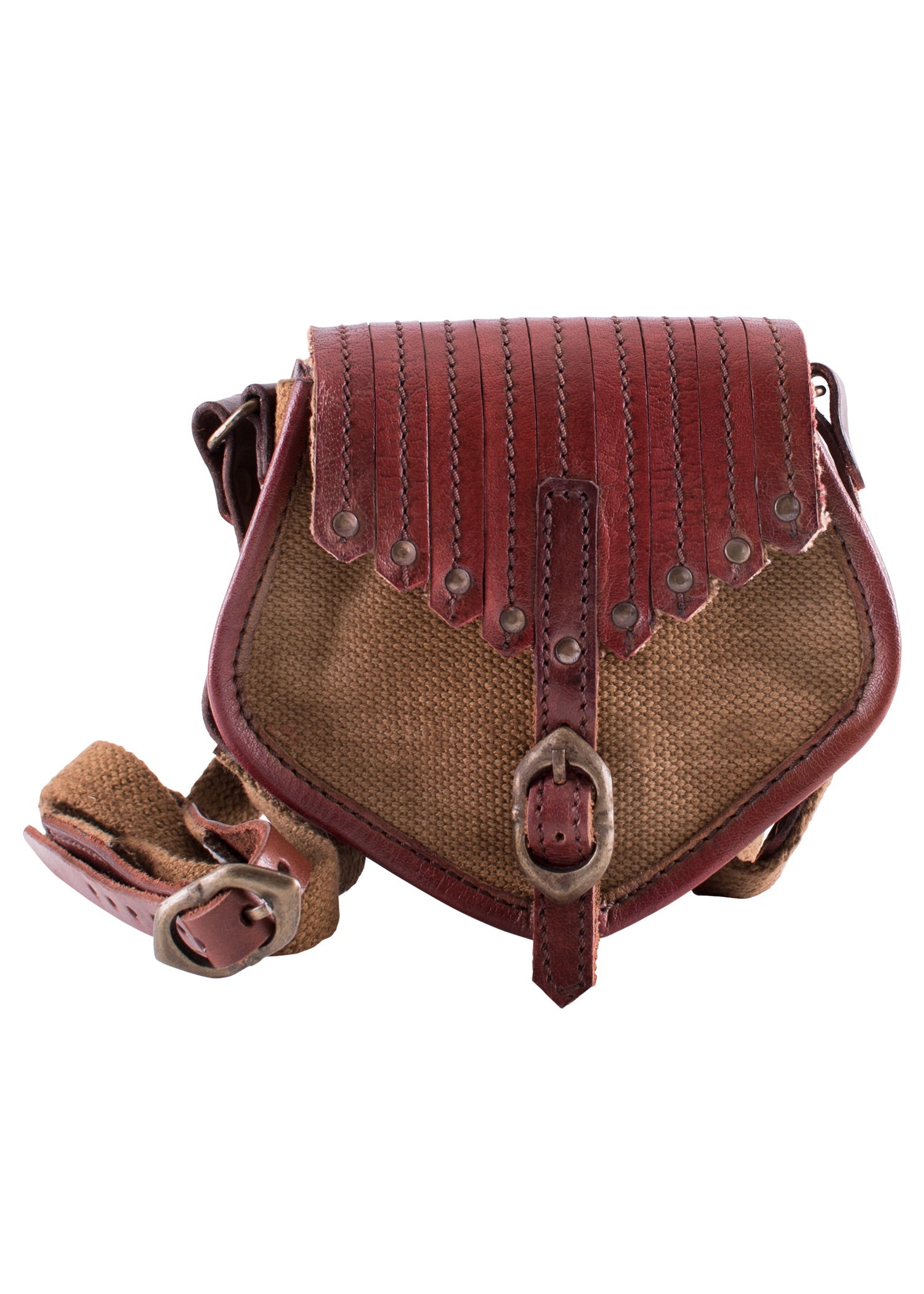 Wikinger Umhängetasche aus Leder &amp; Canvas