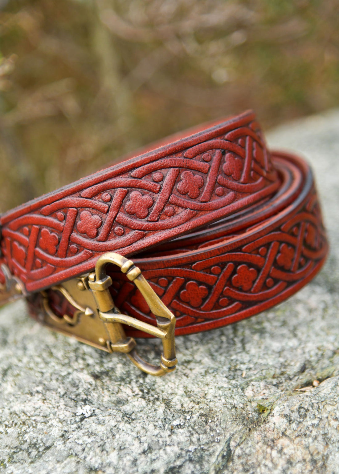 Mittelalter Ledergürtel Rot, 13. 15. Jhd.