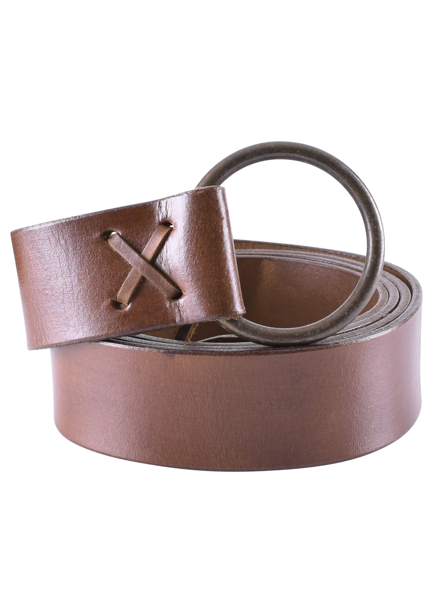 Mittelalter Ledergürtel mit Messingring