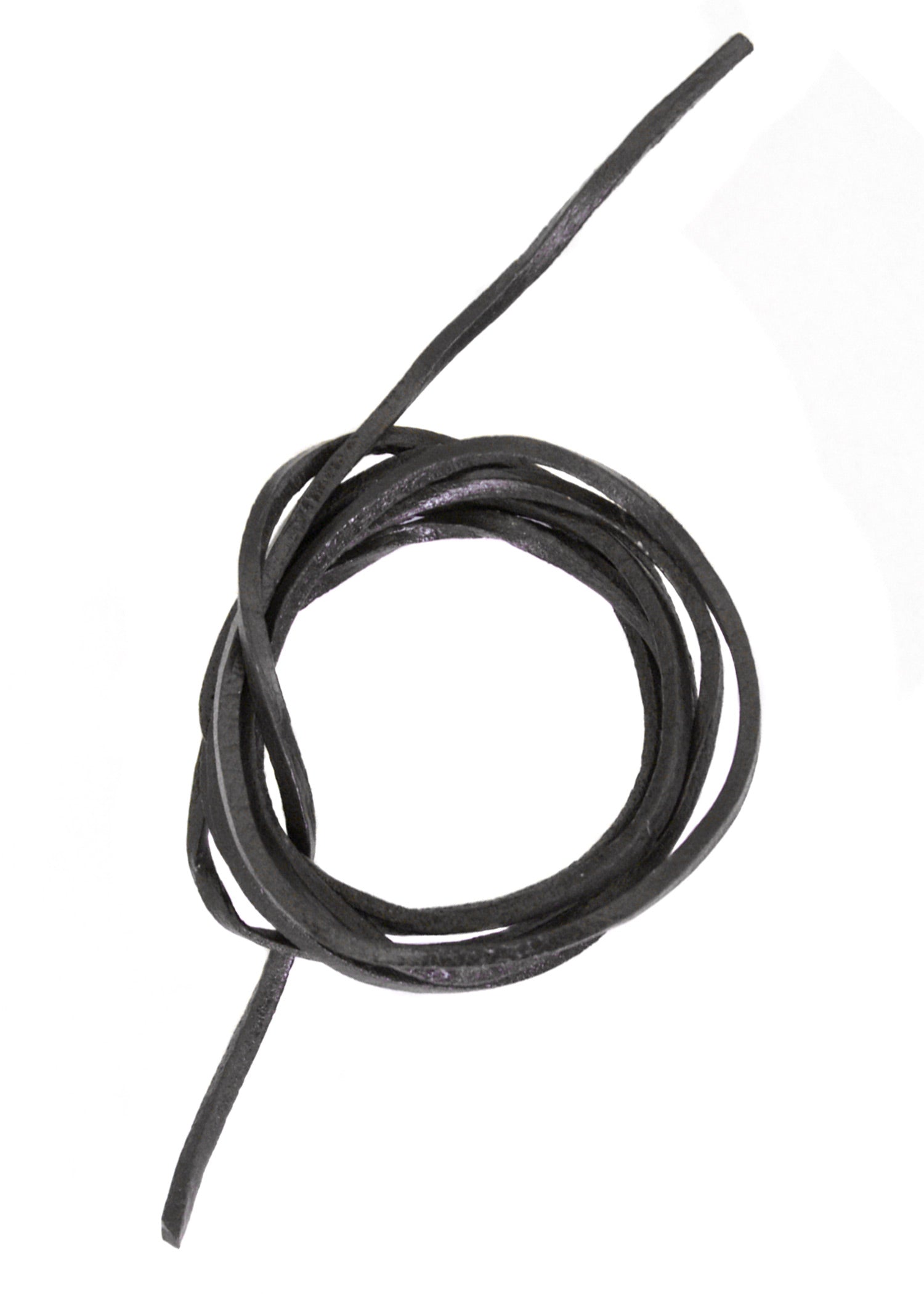 Robustes Lederband Vierkant schwarz   100 cm