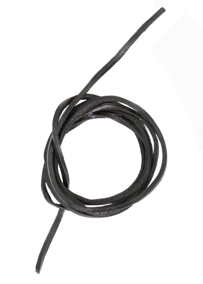 Robustes Lederband Vierkant schwarz   100 cm