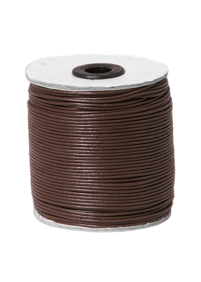 Ziegenleder Rundband 1,5mm braun, 100m Vorratsrolle