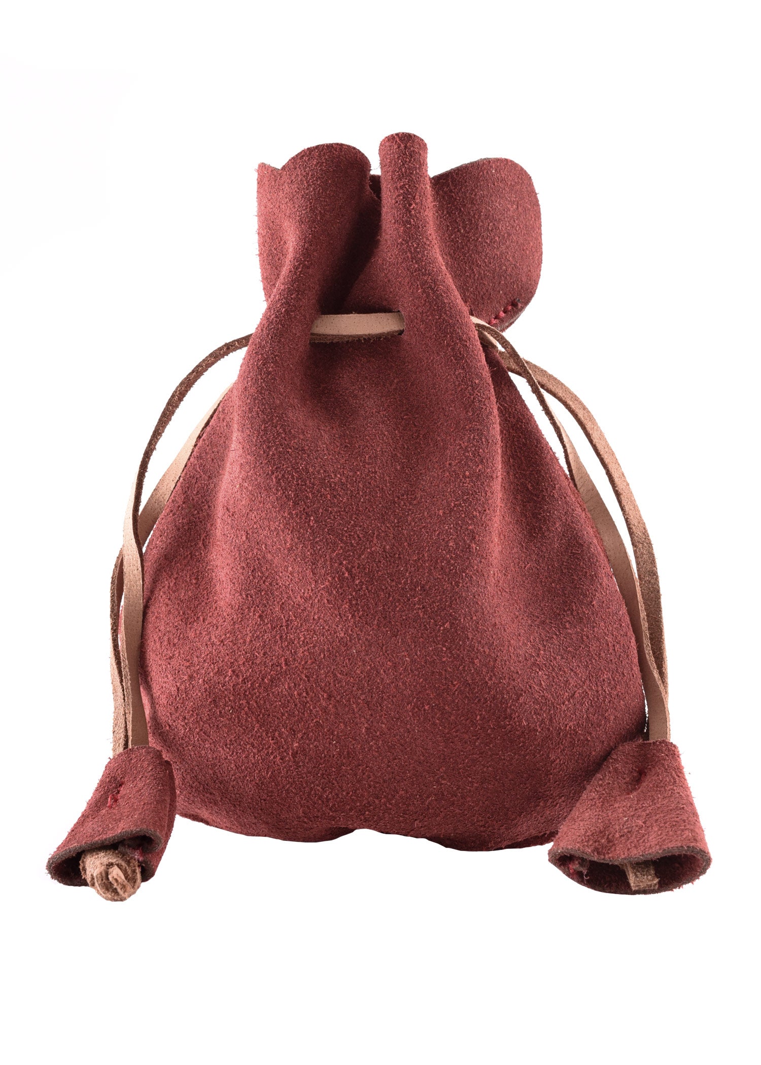 Roter Wildleder Geldbeutel mit Kordelzug