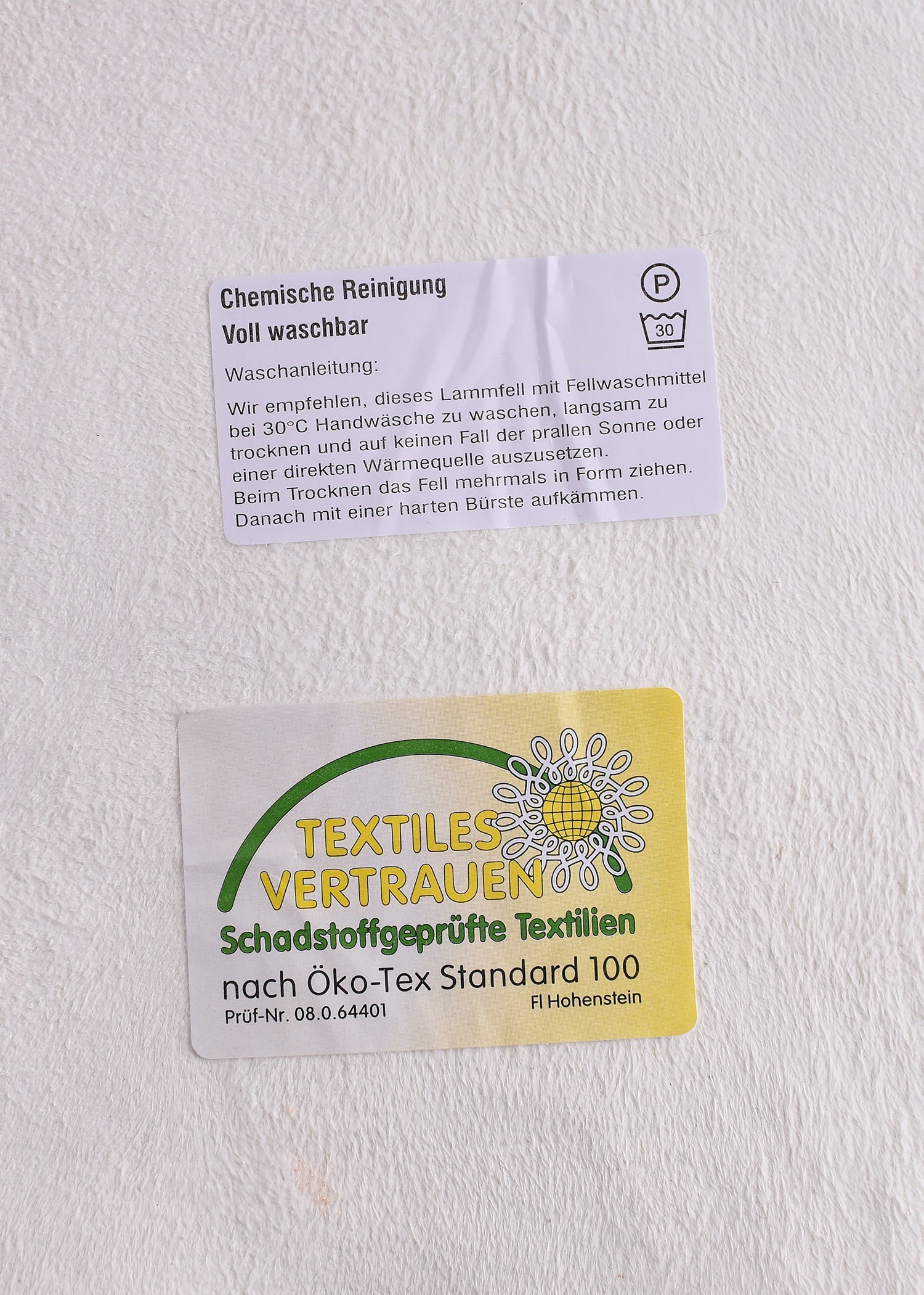Neuseeland Schaffell 90 cm   Naturweiß mit dunklen Spitzen