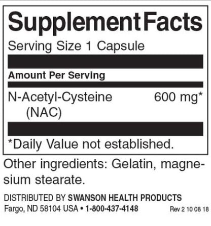 swanson nacetyl cysteine nac 100 kapseln