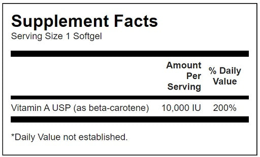 swanson beta carotene 10000 iu 100 softgelkapseln