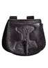 Leder Gürteltasche mit Thorshammer Prägung in Schwarz