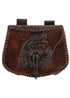 Leder Gürteltasche mit Drachen Prägung im Used Look