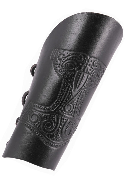 Leder Armstulpe Thorshammer, Schwarz