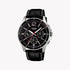 Casio Herren Analog Quarzuhr mit ionenplattiertem Metallgehäuse und Lederarmband, schwarzes Zifferblatt mit Wochentag  und Datumsanzeige (50 m)