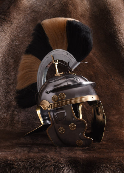 roemerhelm imperial gallic g weisenau aus stahl mit helmbusch