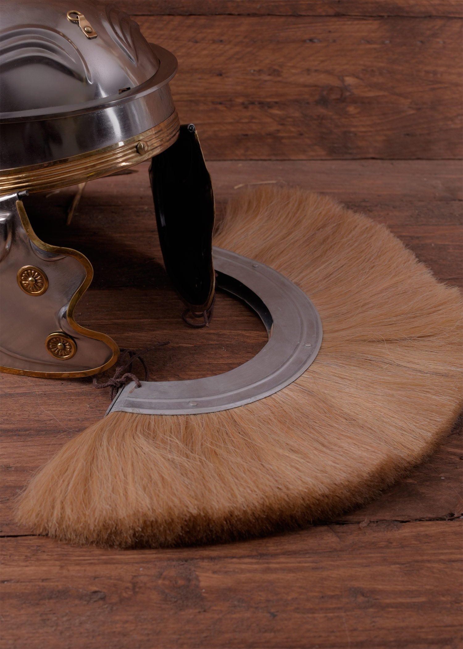 Römische Crista Blond   Helmbusch mit Metallrahmen
