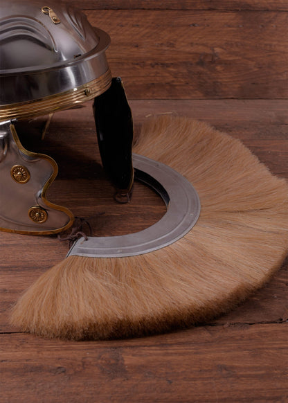 Römische Crista Blond   Helmbusch mit Metallrahmen