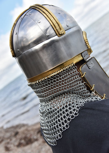 coppergate helm mit unvernieteter kettenbruenne 1 6 mm stahl