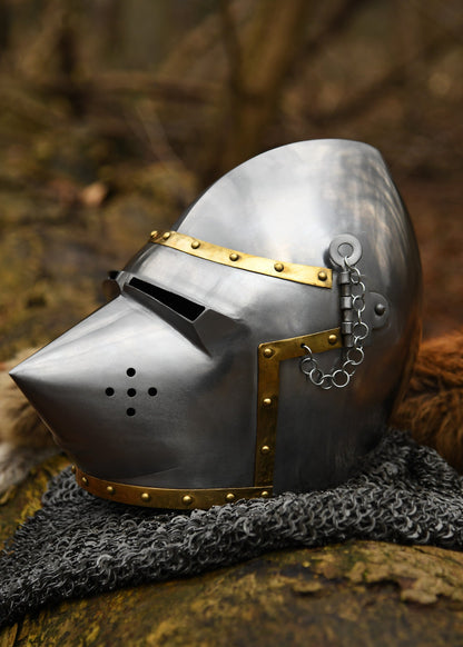 Authentische Hundsgugel Beckenhaube um 1390, 1,6mm Stahl