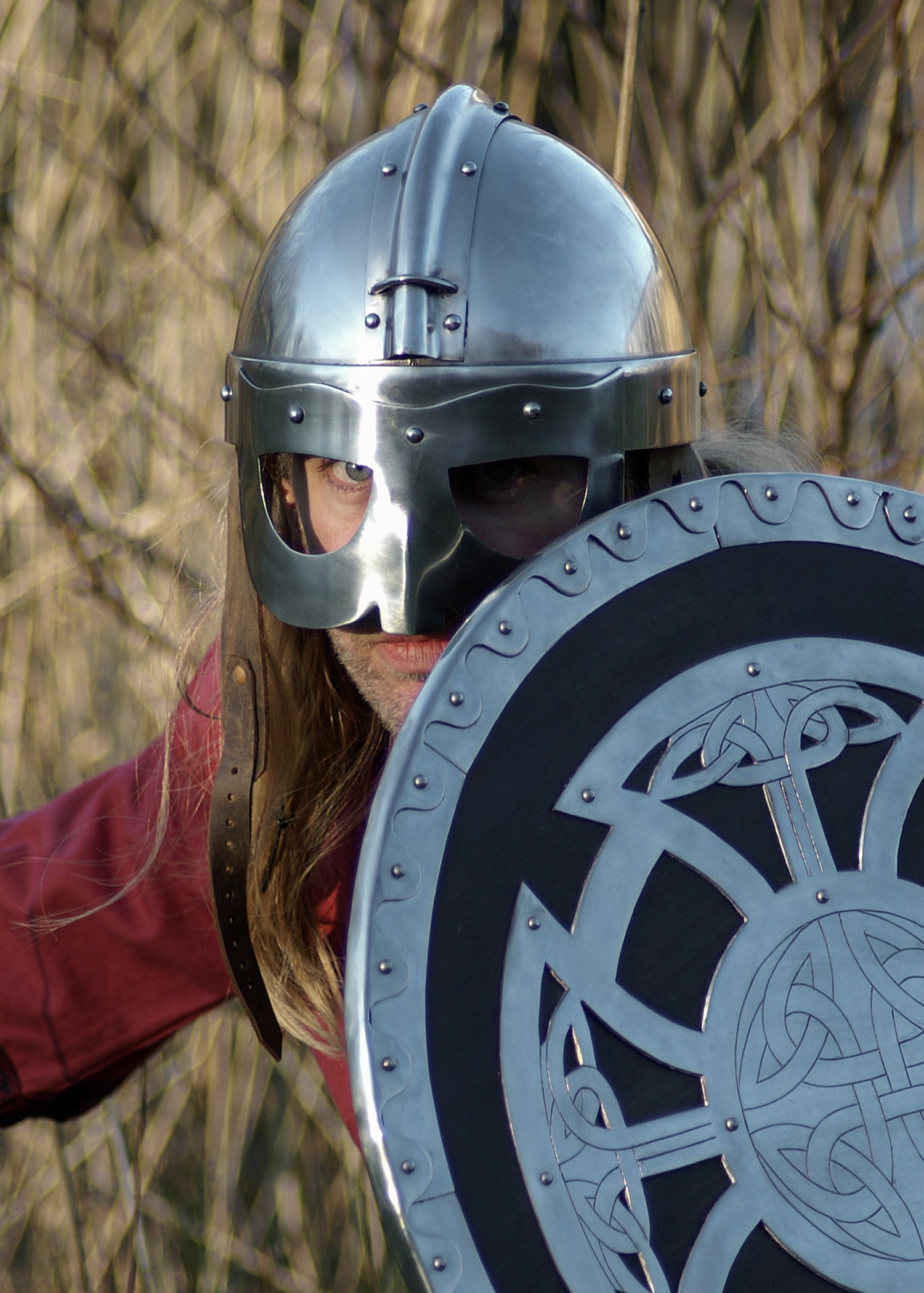 Wikinger Brillenhelm, 2mm Stahl - Schaukampf