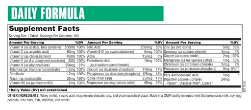 universal daily formula 100 tab