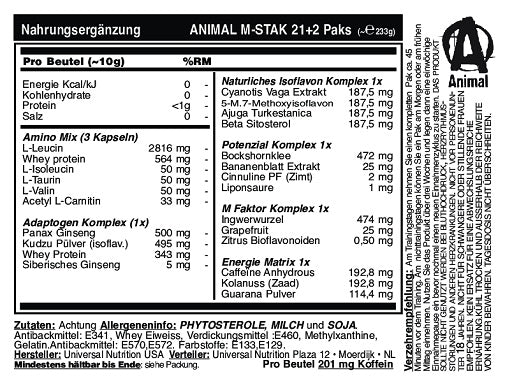 universal animal mstak 21 packs 21 packs