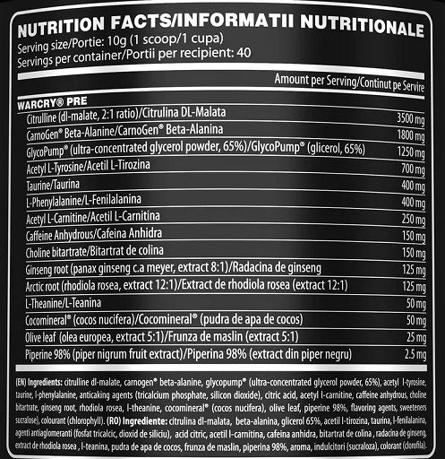 genius nutrition warcry pre 400g ausserirdische fruechte