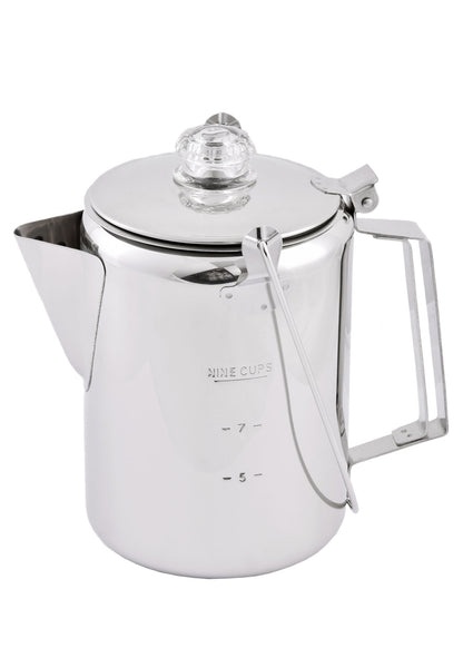 Edelstahl Perkolator Kaffeekanne   1,3L für 9 Tassen