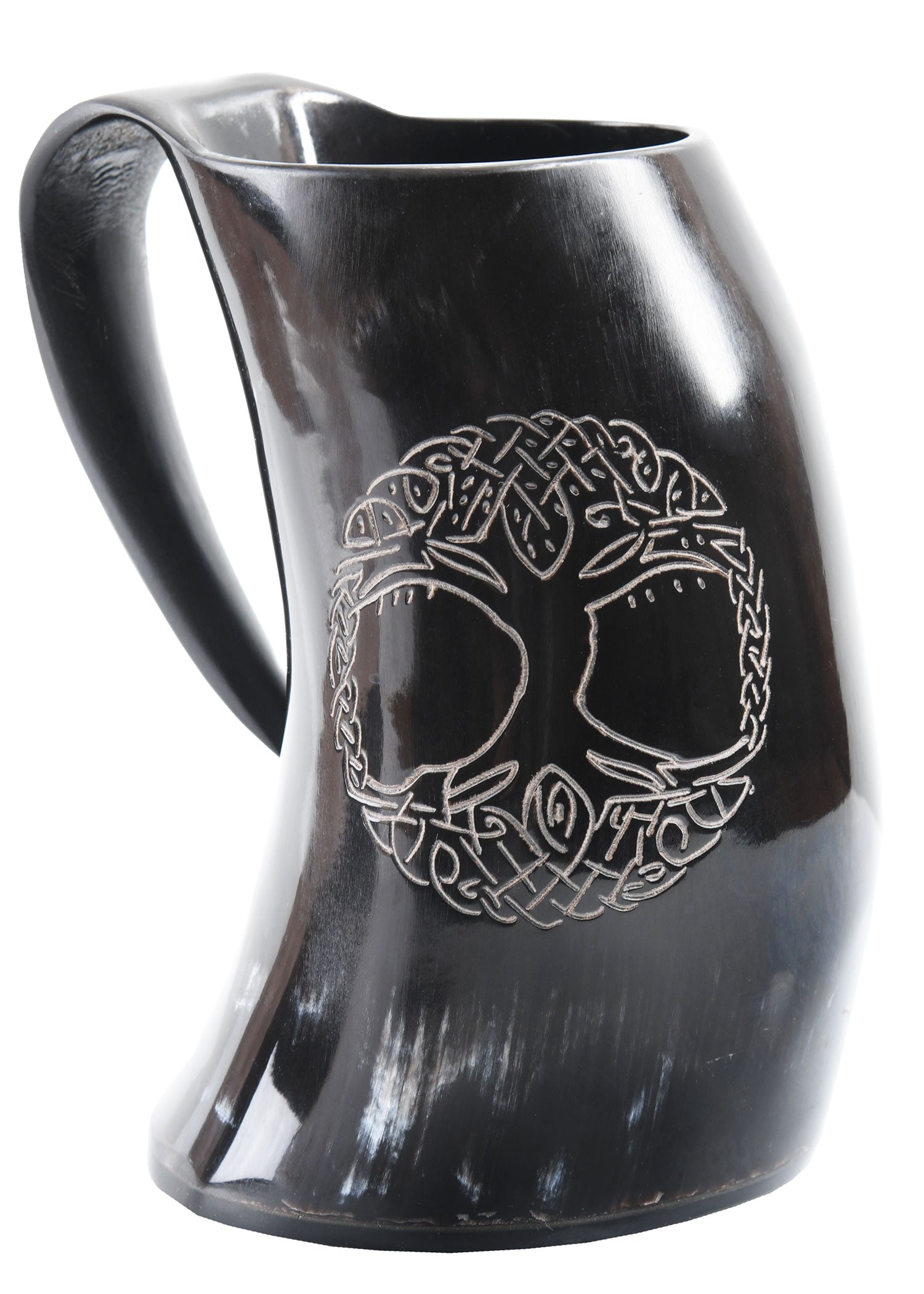 Horn Bierkrug Yggdrasil: Handarbeit