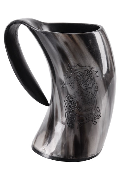 Horn Bierkrug Fenrir: Der legendäre nordische Wolf