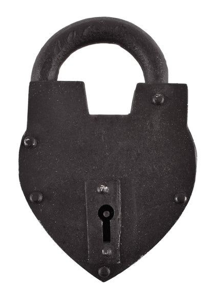 Herz Vorhängeschloss aus Stahl, 12 cm