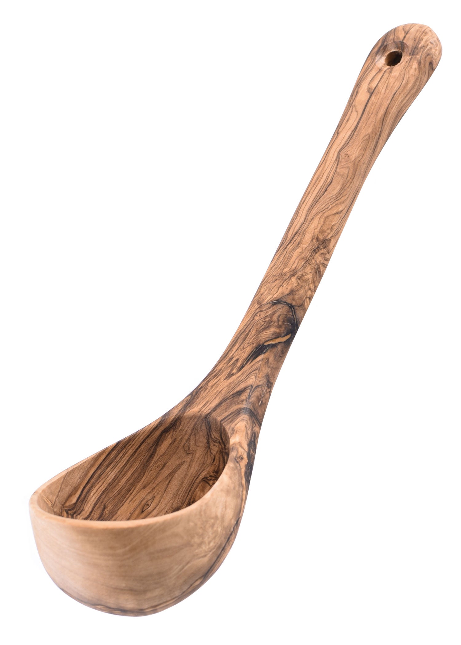 Handgefertigte Olivenholz Schöpfkelle 26 cm   Unikat