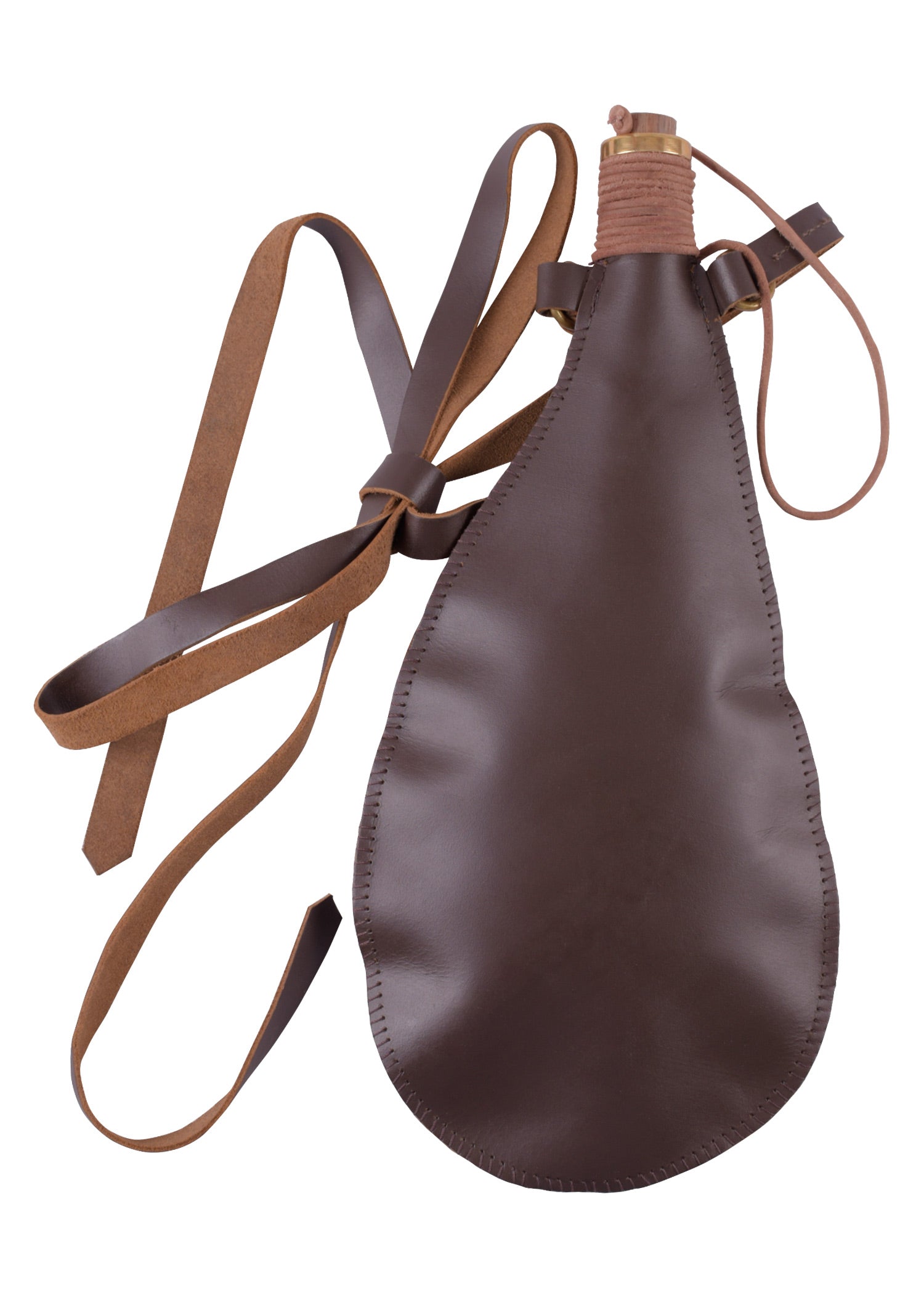 Leder Trinkschlauch 0,5L mit Messing &amp; Schulterriemen