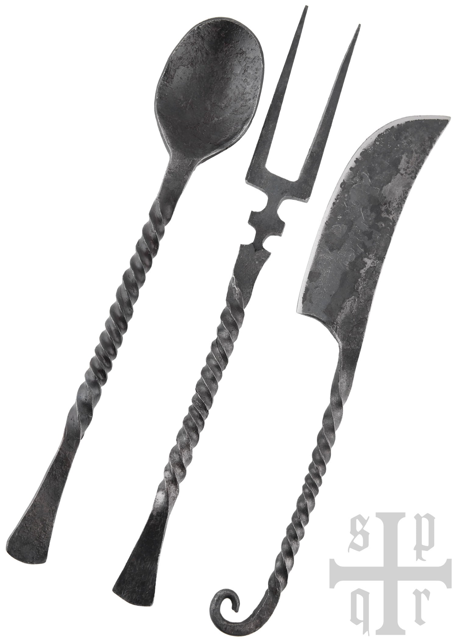 Schmiedeeisernes Mittelalter Besteckset, 3 tlg.