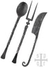 Schmiedeeisernes Mittelalter Besteckset, 3 tlg.