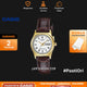 Colección MTP-V006GL-7BUDF Reloj analógico de cuero para hombre