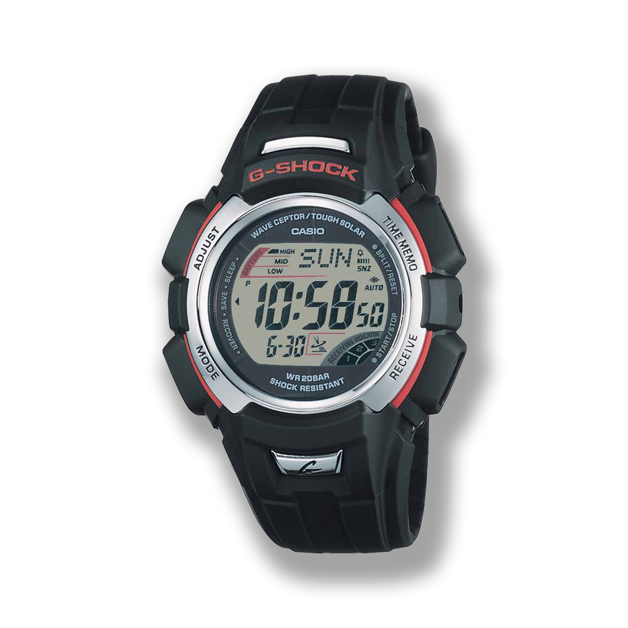 Casio Digitale Quarzuhr mit Resin Gehäuse und Resinarmband, schwarzes Display (50 m)