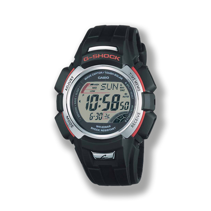 Casio Digitale Quarzuhr mit Resin Gehäuse und Resinarmband, schwarzes Display (50 m)