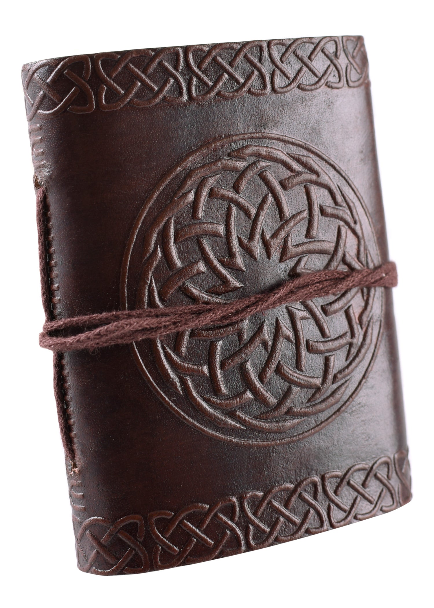 Leder Notizbuch mit Sonnen Relief, 7x9 cm