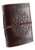 Leder Notizbuch mit Sonnen Relief, 7x9 cm