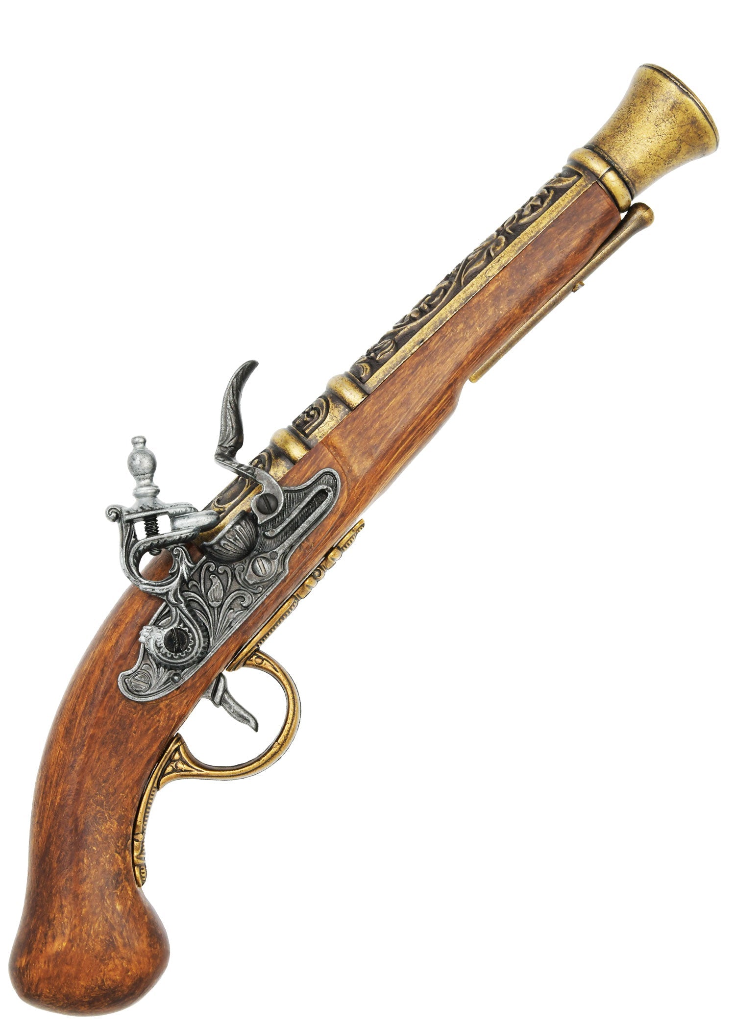 Piraten Steinschlosspistole 18. Jhd. Messing