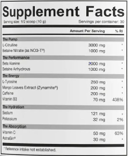 dedicated unstoppable preworkout 300g zitrone
